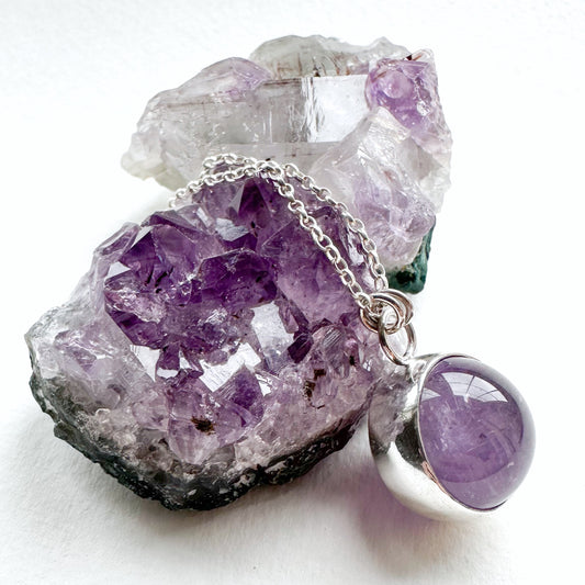Amethyst Fidget Spinner Necklace