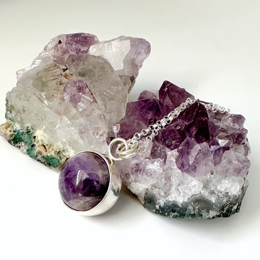 Amethyst Fidget Spinner Necklace