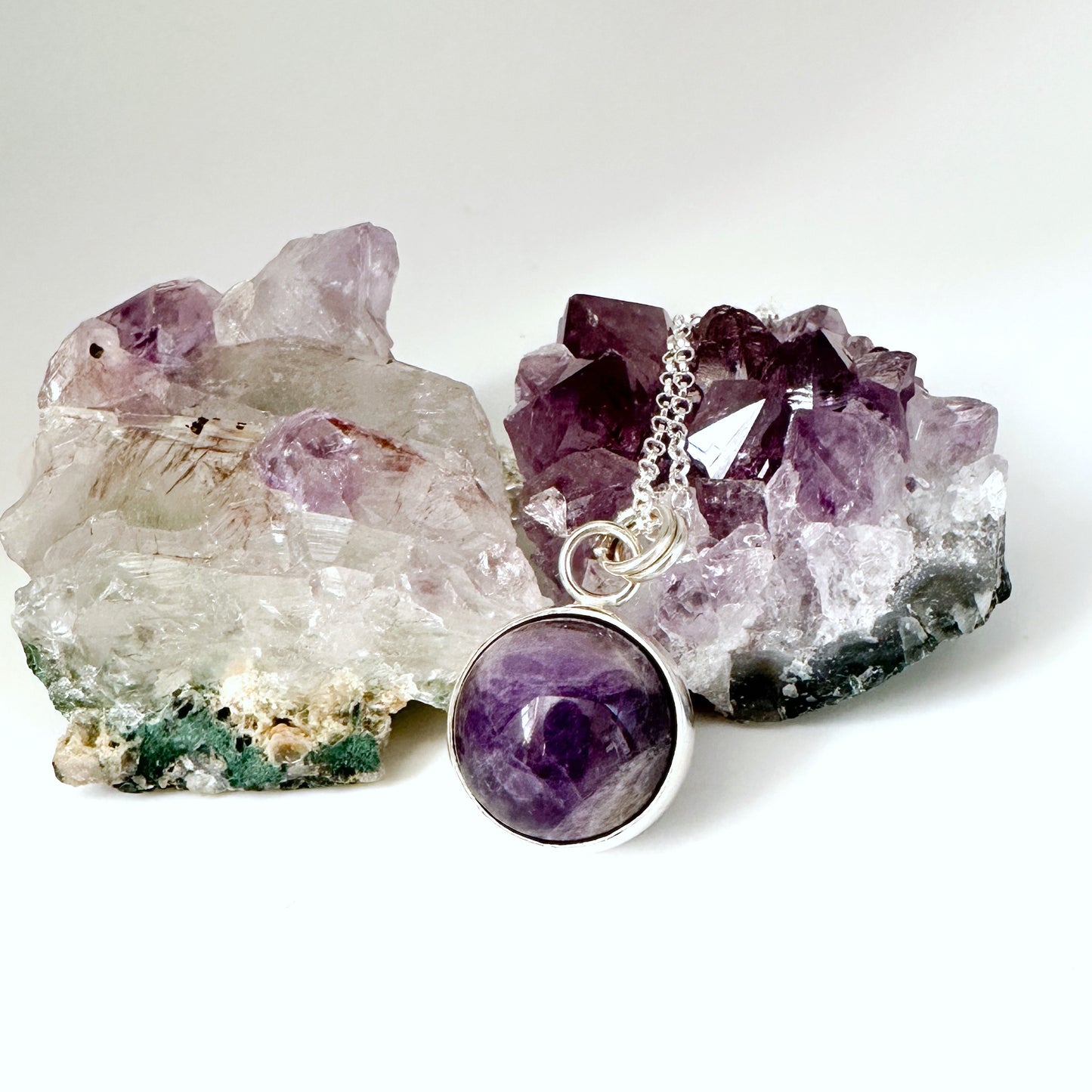 Amethyst Fidget Spinner Necklace