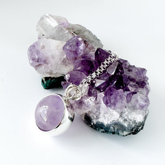 Amethyst Fidget Spinner Necklace