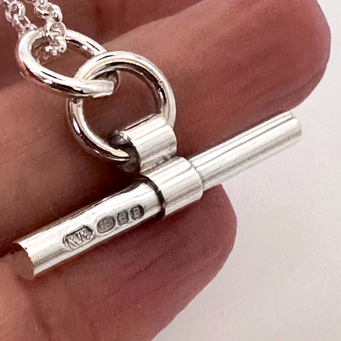 Chunky Sterling Silver T-Bar Necklace