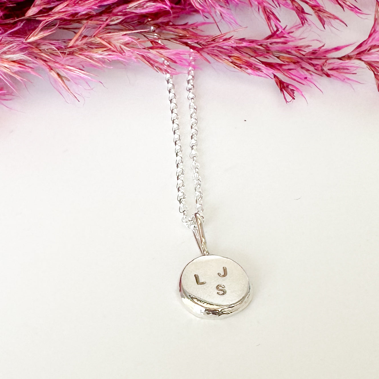 Skimming Stone personalised necklace - Sterling Silver