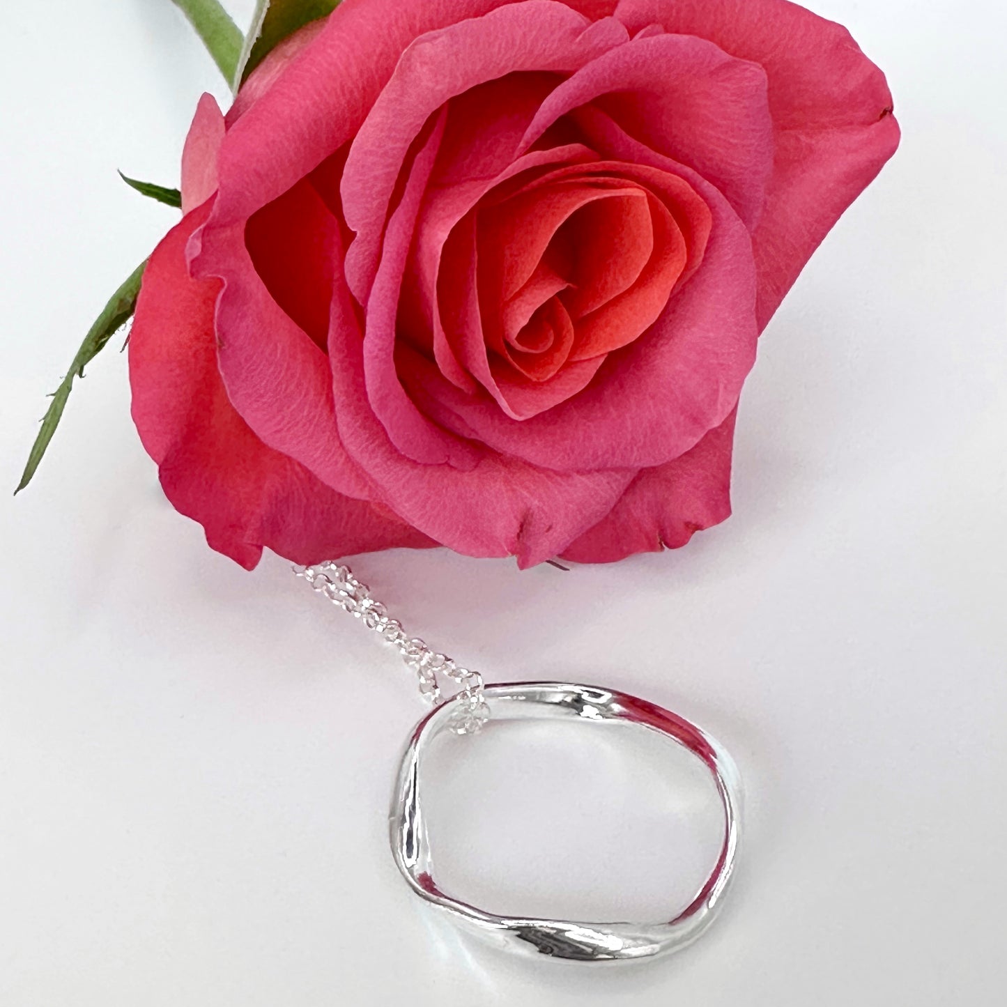 Sterling Silver Ribbon Necklace