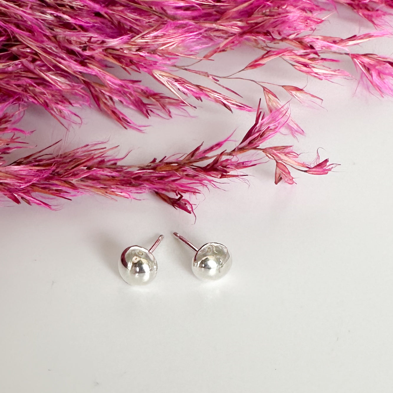 Silver Pebble Stud Earrings