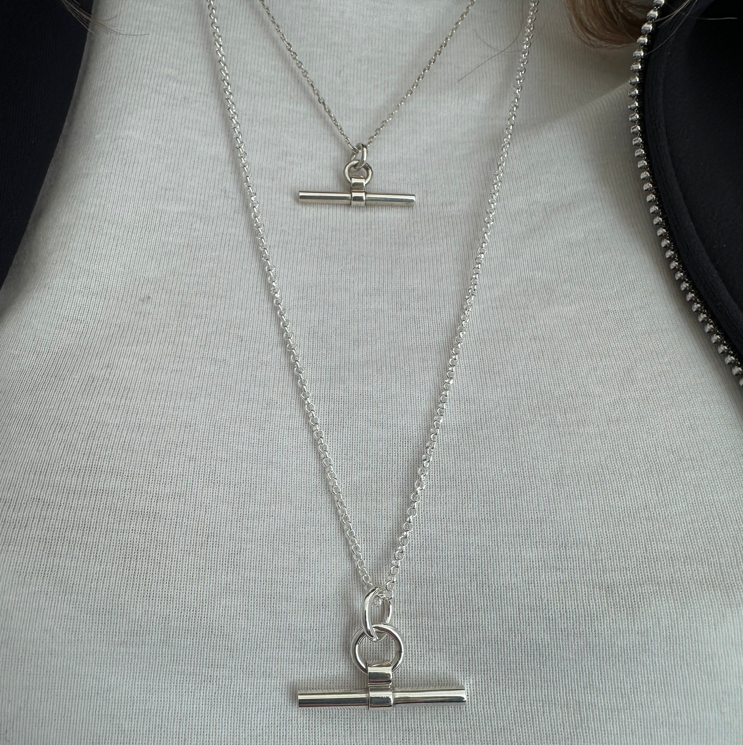 Chunky Sterling Silver T-Bar Necklace