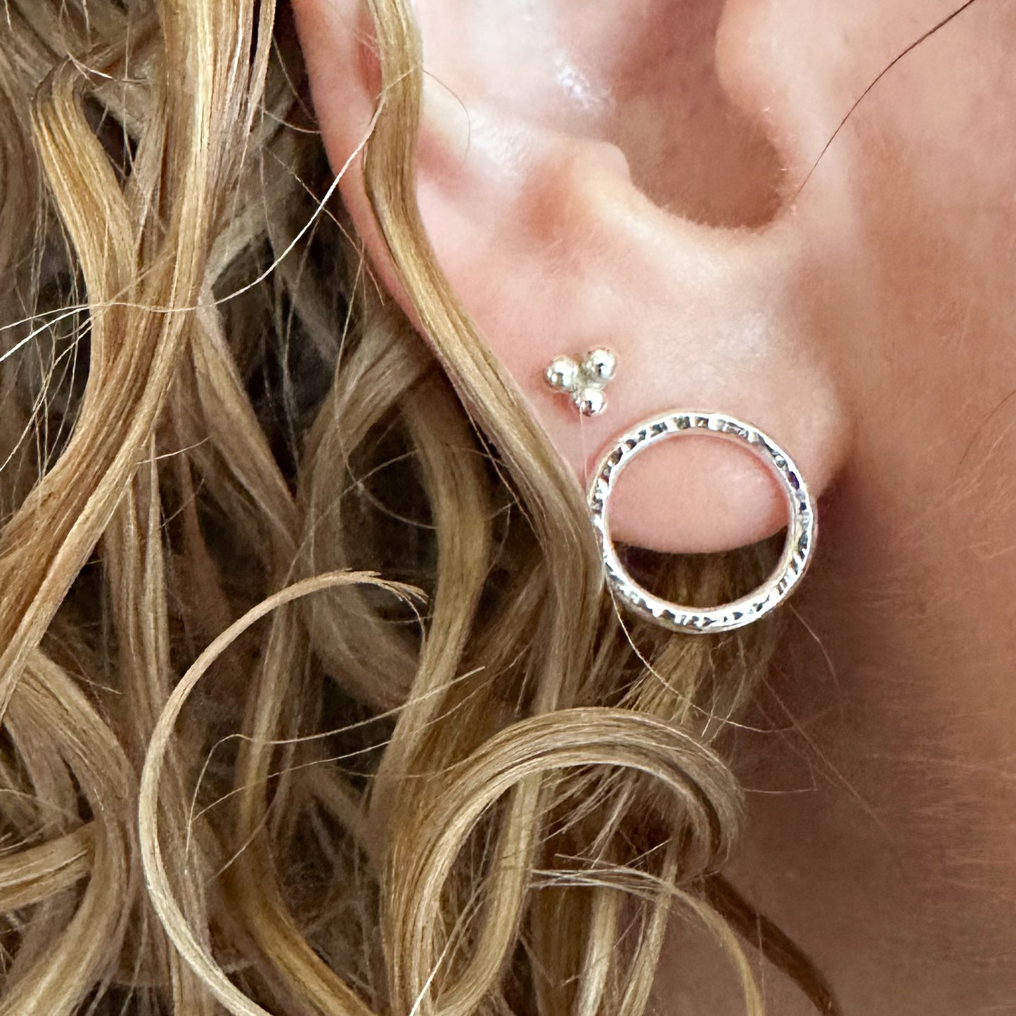 Hammered Halo Studs