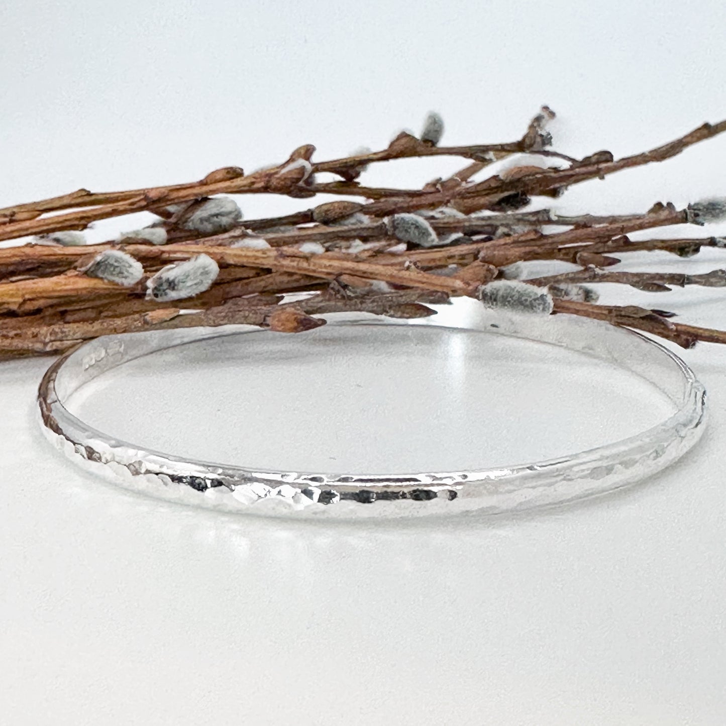 Hammered Sterling Silver Bangle