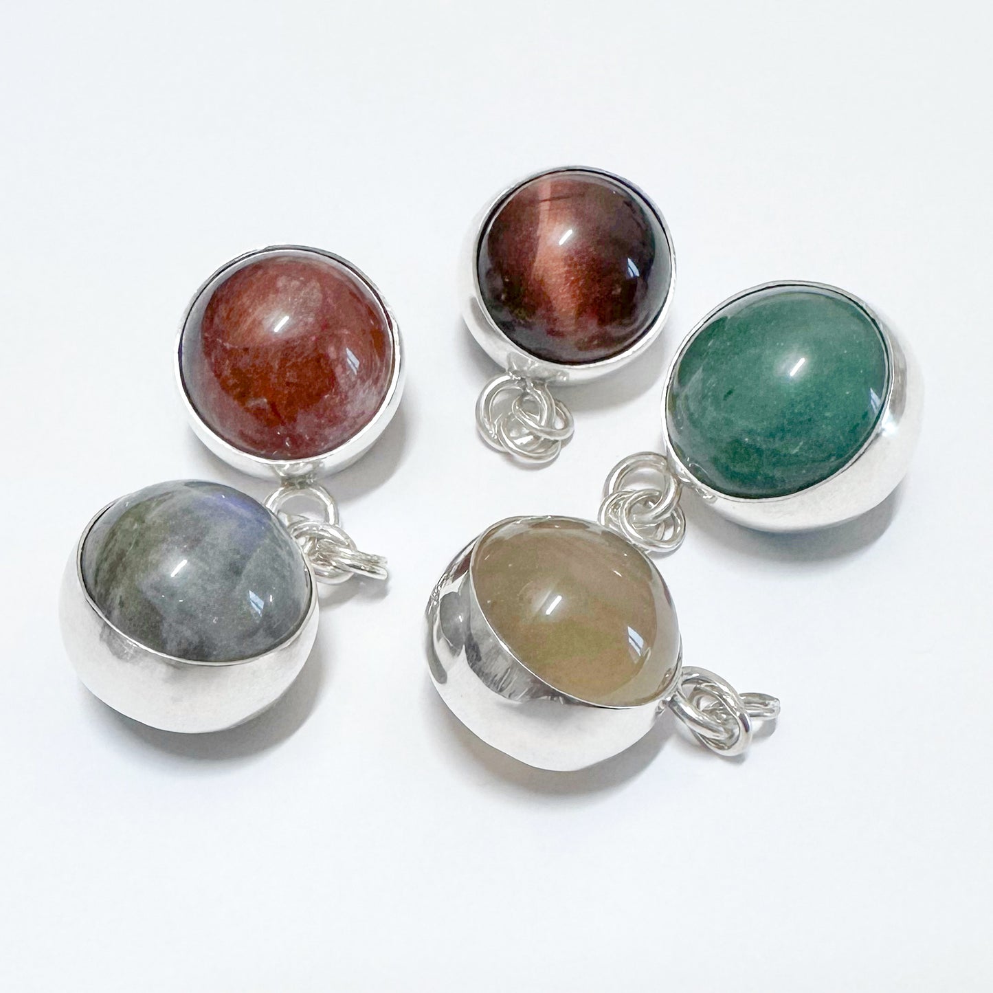 Crystal Fidget Spinner Necklace - Tigers Eye, Labradorite, Aventurine, Smokey Quartz, Hematite Quartz