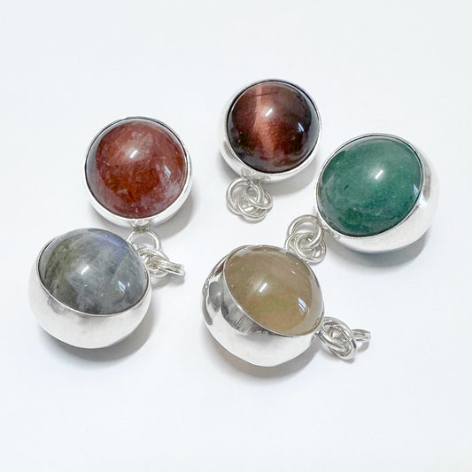 Crystal Fidget Spinner Necklace - Tigers Eye, Labradorite, Aventurine, Smokey Quartz, Hematite Quartz