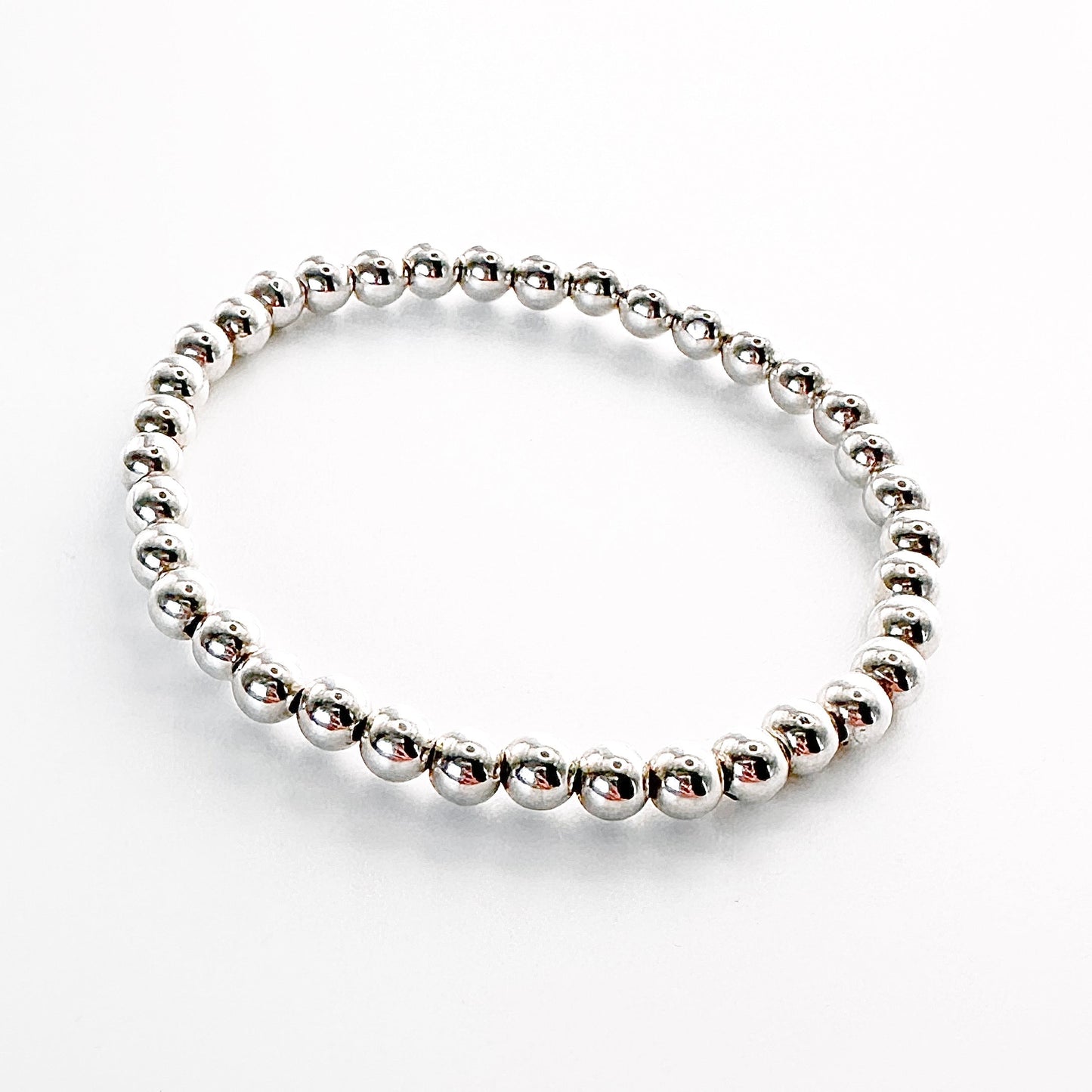 Silver Stretch Bead Bracelet (5mm)