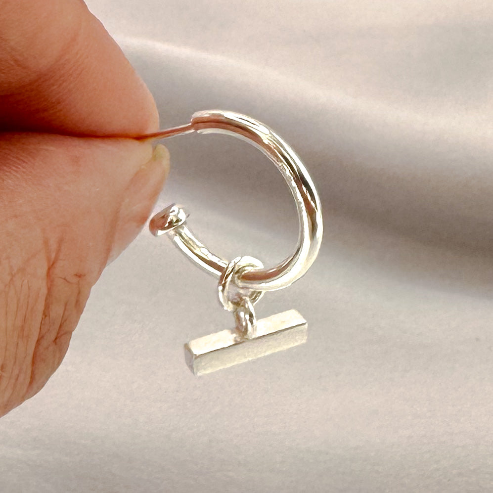 Silver Hoop Earrings for Charms