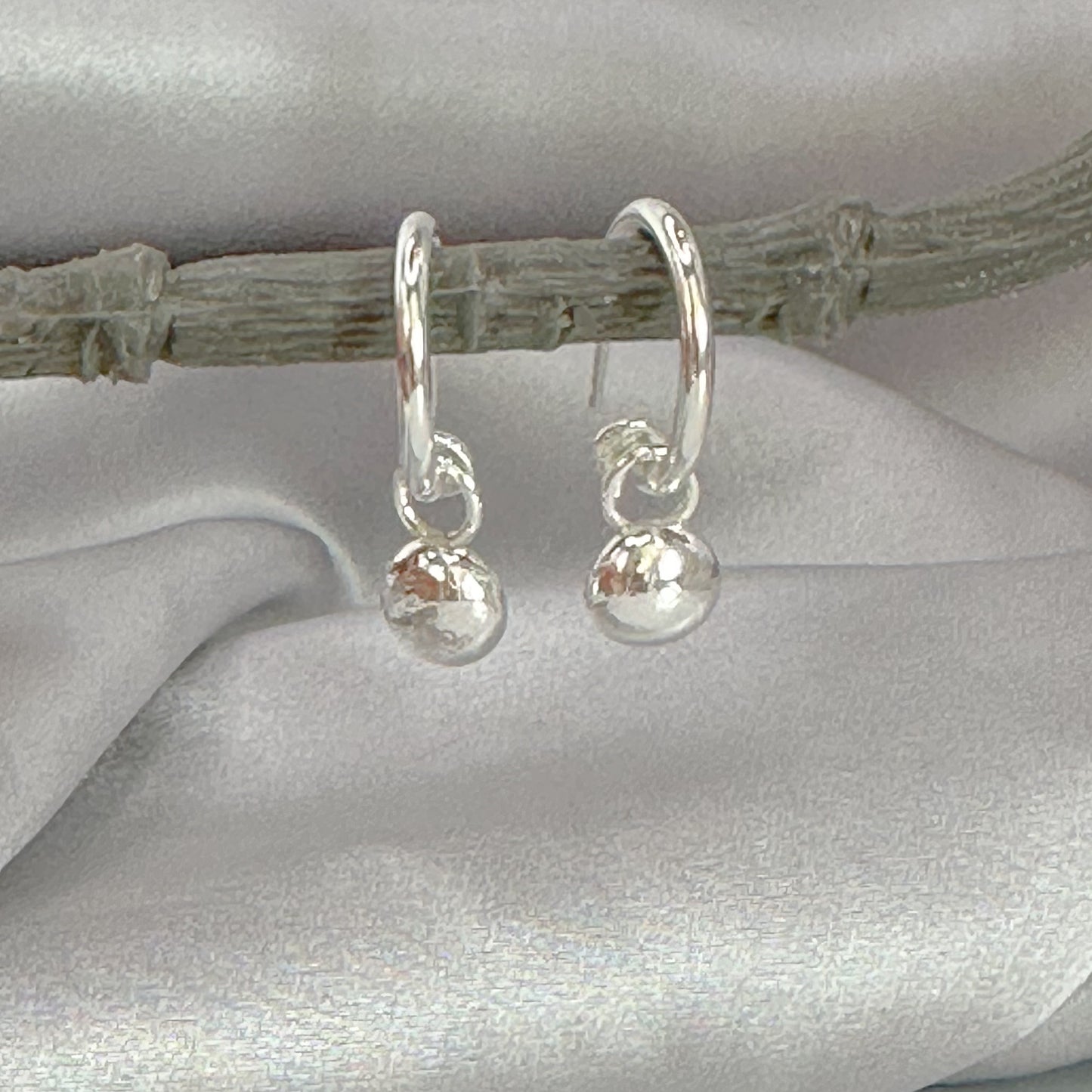 Silver Hoop Earrings for Charms